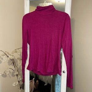 SHEIN Magenta Long Sleeve Turtleneck Top